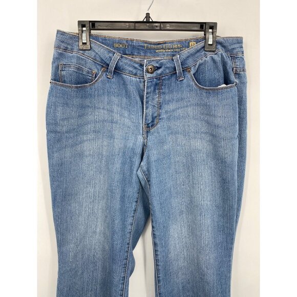 Faded Glory Womens Stretch Boot Cut Denim Jeans Size 12 Blue Washed 5 Pocket - Picture 5 of 13